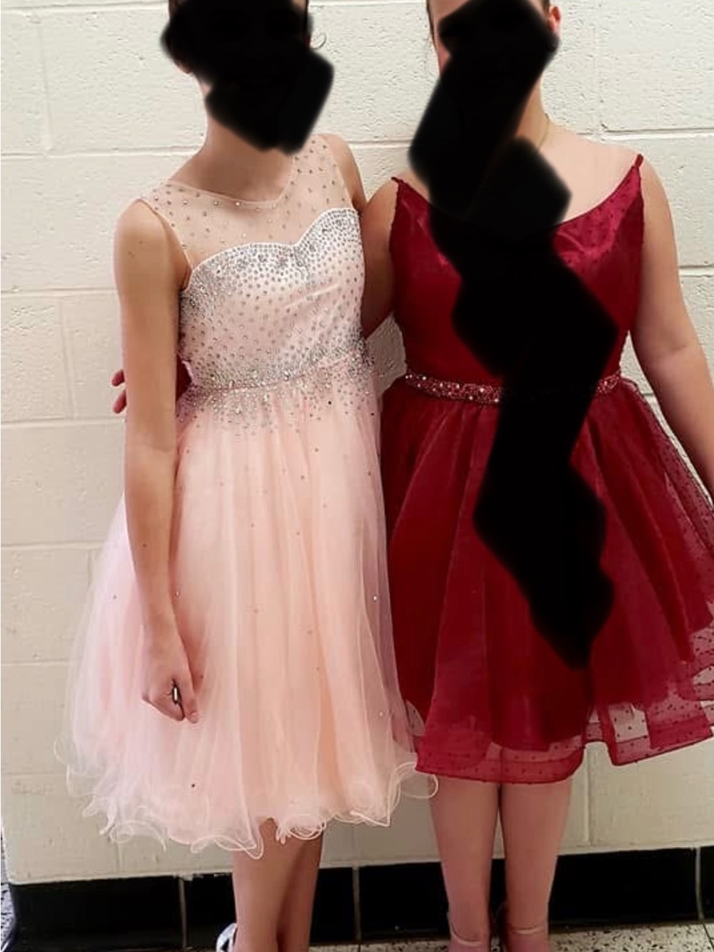 Elegant Pink Tulle Party Dress with Crystal Bodice